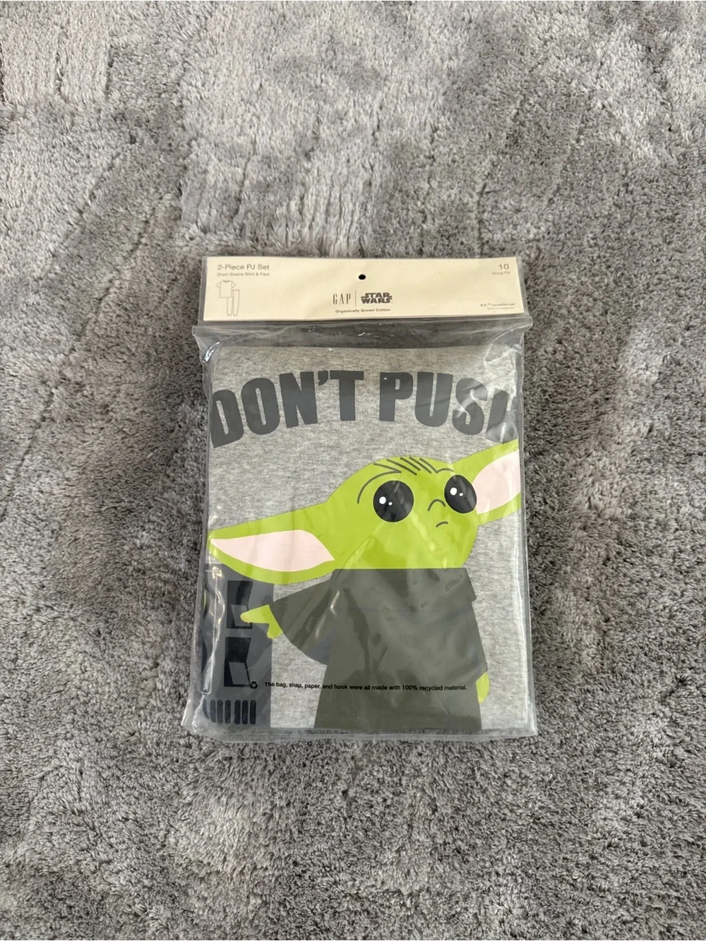 Gap Star Wars Grogu Don't Push My Buttons Short Sleeve & Pants PJ Set